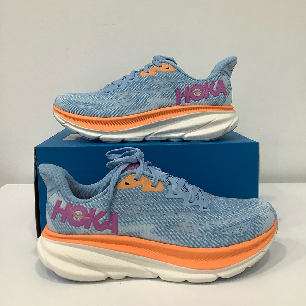 Hoka One One Women Clifton 9 1127896 ABIW Blue Running Shoes Sneakers Size 6.5 B